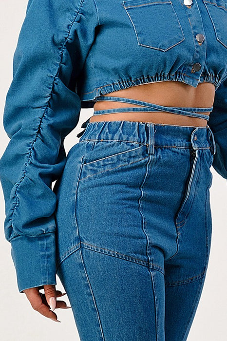 Don't Cross Me Cropped Denim Jacket