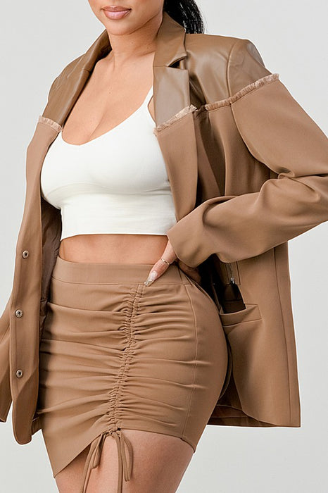 Trendy Taupe Skirt Set