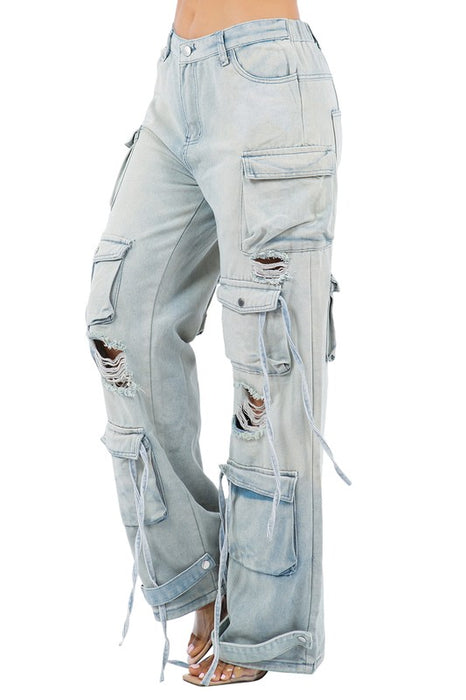 Heavy Cargo Denim Pants