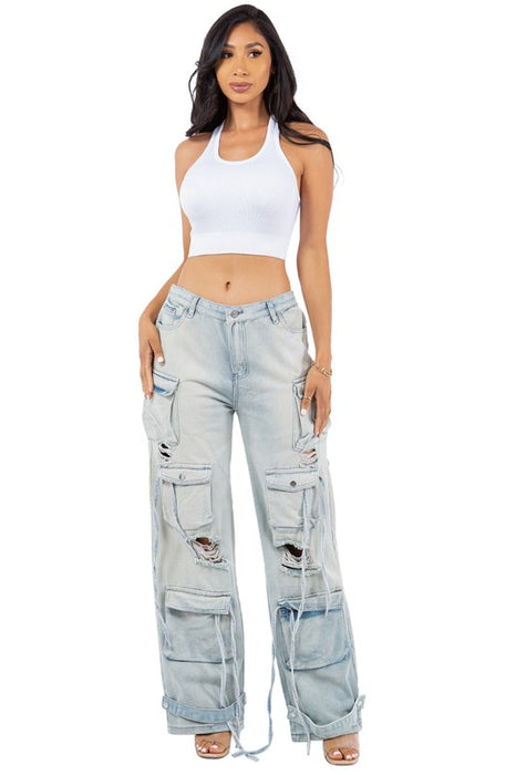 Heavy Cargo Denim Pants