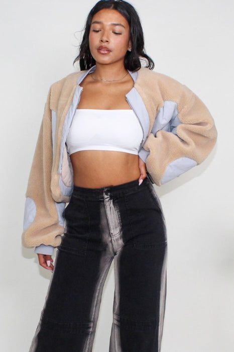 Cherish Charm Cropped Sherpa Cropped Jacket