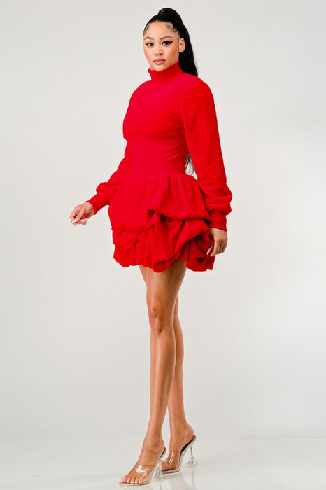 Merry Go Around Ruffle Long Sleeve Dress