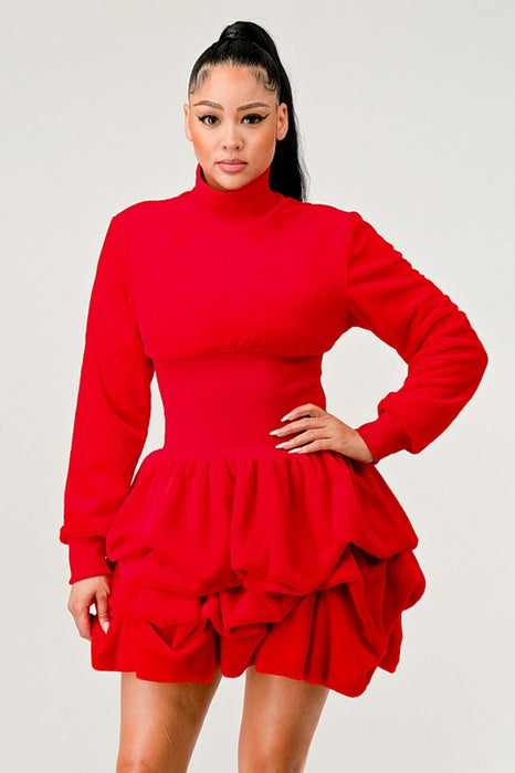 Merry Go Around Ruffle Long Sleeve Dress