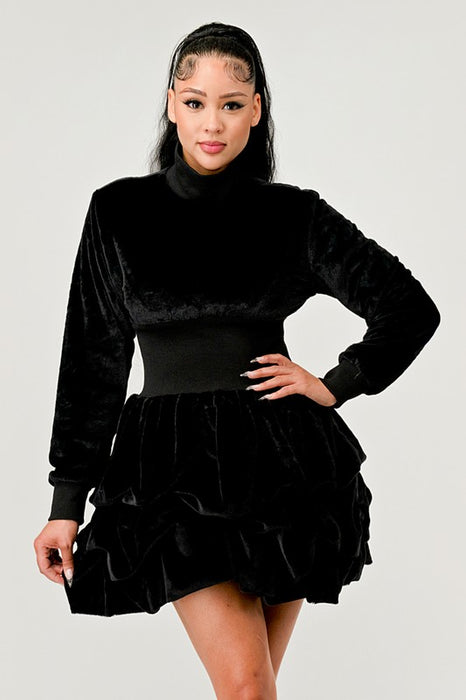 Merry Go Around Ruffle Long Sleeve Dress