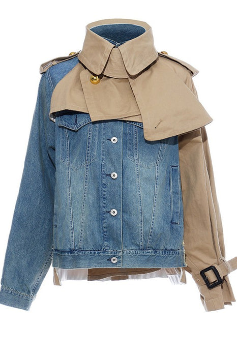 HIGH FASHION KHAKI DENIM JACKET