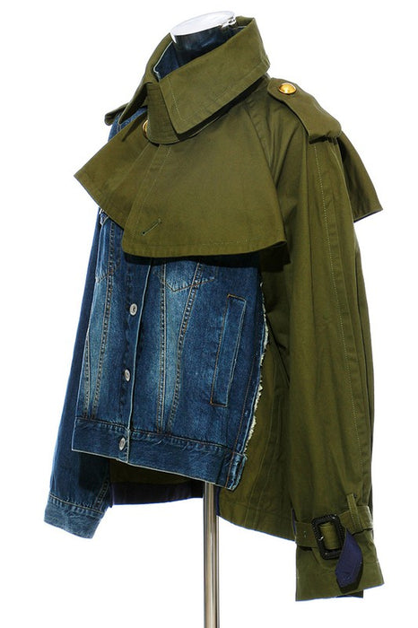 HIGH FASHION KHAKI DENIM JACKET