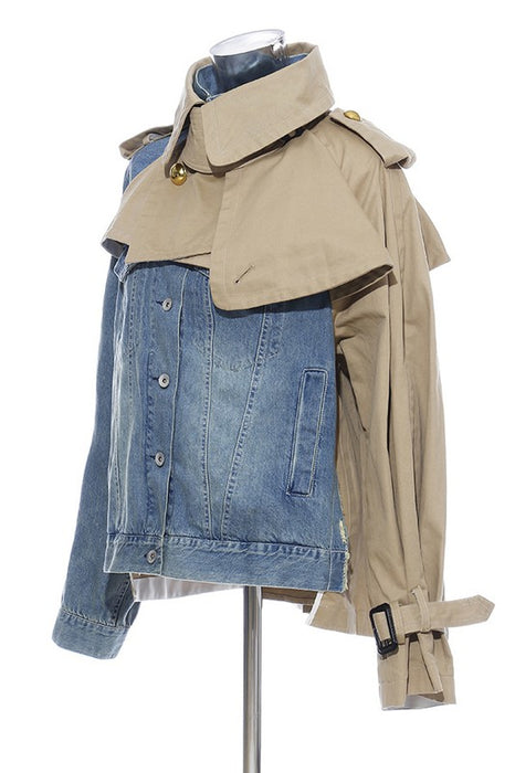 HIGH FASHION KHAKI DENIM JACKET