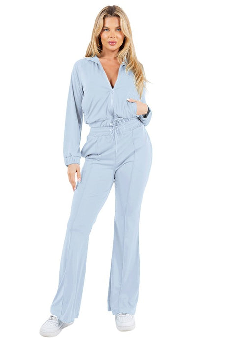 COMFORTABLE  WIDE-LEGGGED TWO PIECE SET