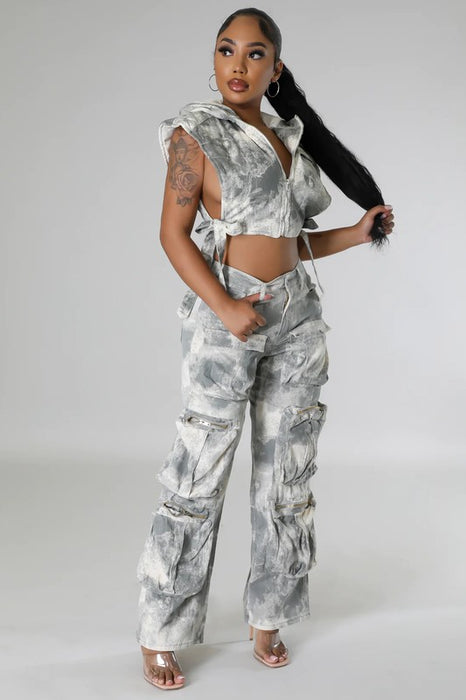 Urban Woman 2-Piece Cargo Pant Set