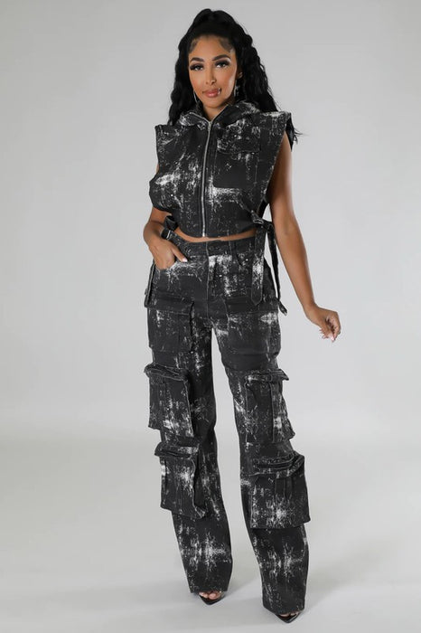 Urban Woman 2-Piece Cargo Pant Set