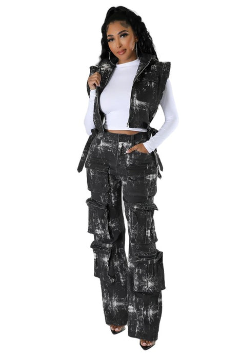 Urban Woman 2-Piece Cargo Pant Set