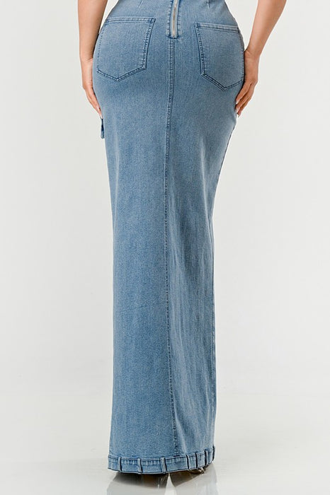 Urban Chic Denim Strapless Gown