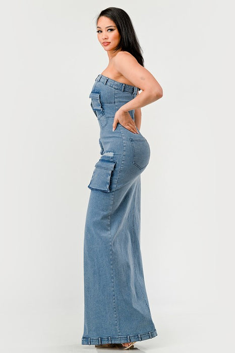 Urban Chic Denim Strapless Gown