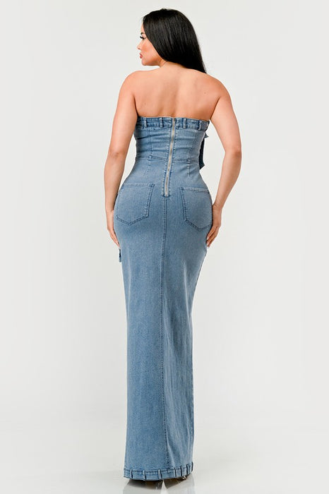 Urban Chic Denim Strapless Gown