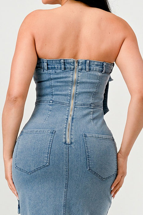 Urban Chic Denim Strapless Gown