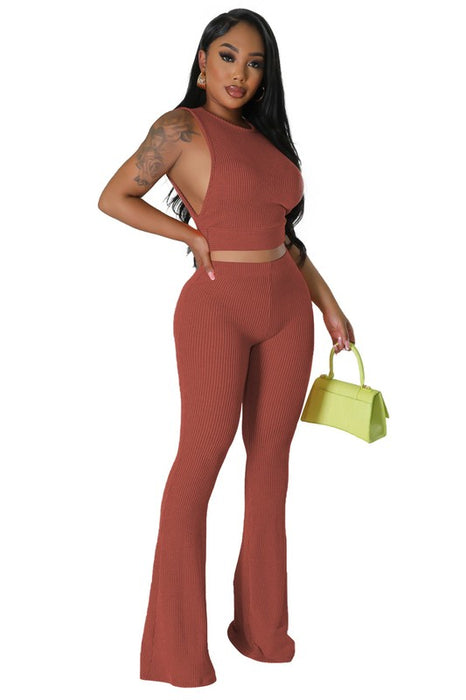 Sexy Flared 2-Piece Pants Set