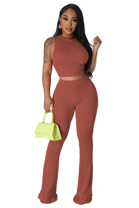 Sexy Flared 2-Piece Pants Set