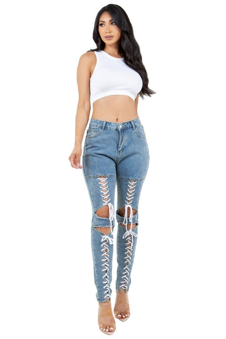 All Laced Up Denim jeans