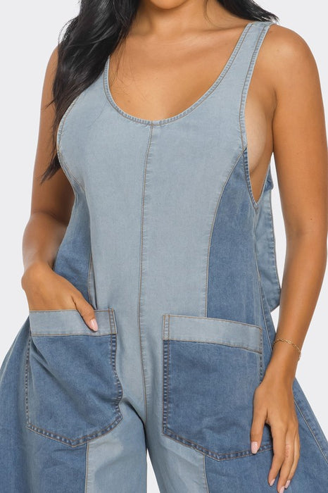 Denim Patchwork Harlem Jumpsuit