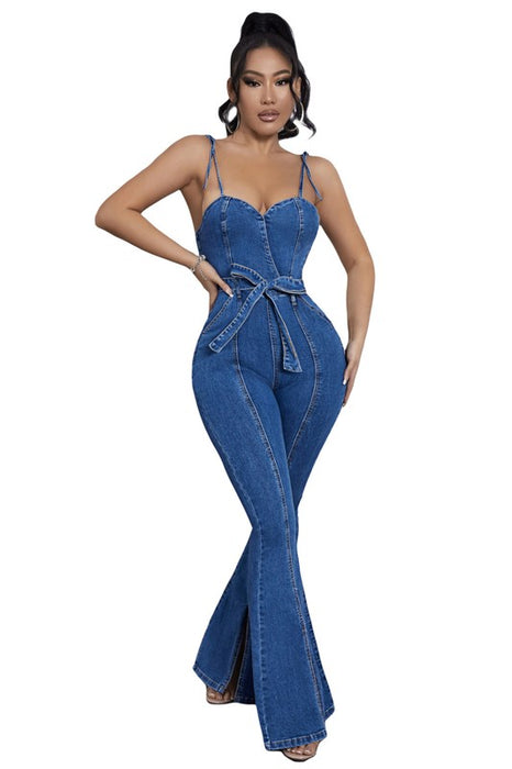 Video Vixen Denim Flared Jumpsuit