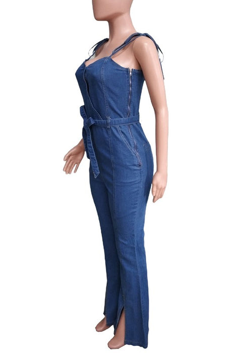 Video Vixen Denim Flared Jumpsuit