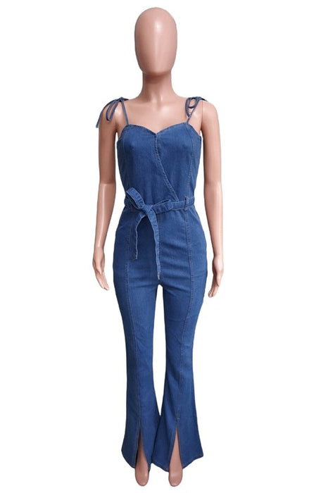 Video Vixen Denim Flared Jumpsuit