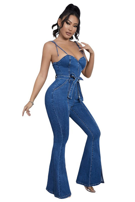 Video Vixen Denim Flared Jumpsuit