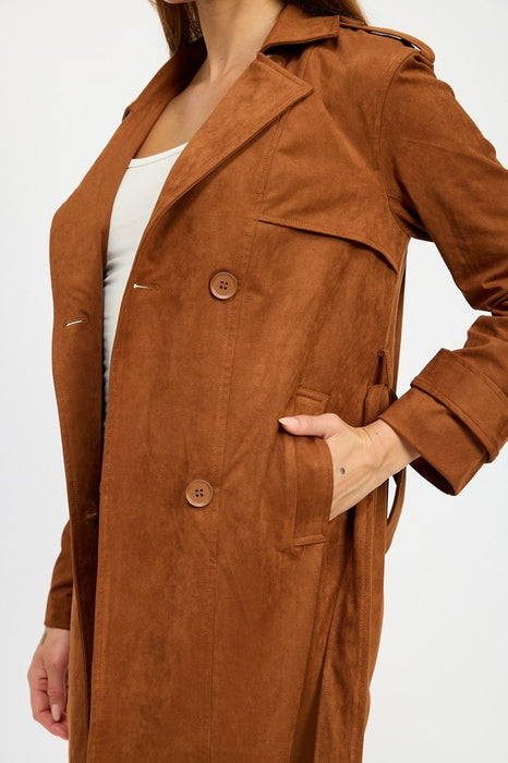 Suede Persuasion Trench Coat