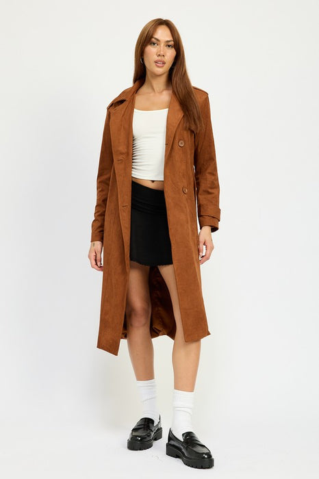 Suede Persuasion Trench Coat