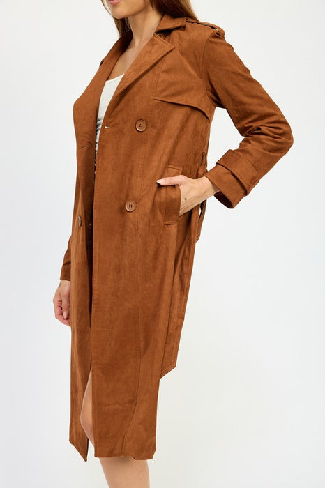 Suede Persuasion Trench Coat