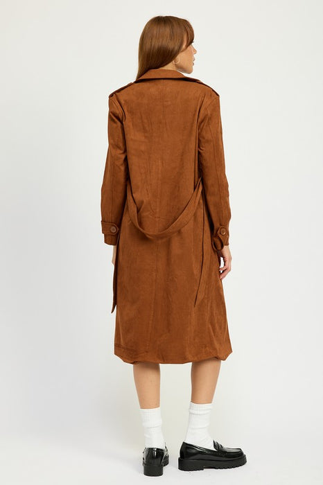 Suede Persuasion Trench Coat