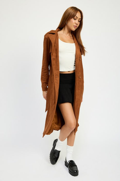 Suede Persuasion Trench Coat