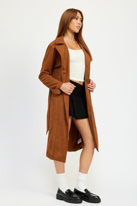 Suede Persuasion Trench Coat