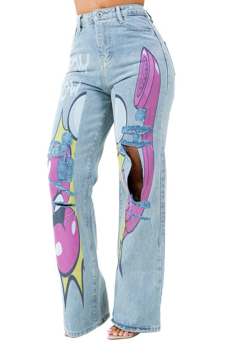 Midnight Graffitti Denim Pants