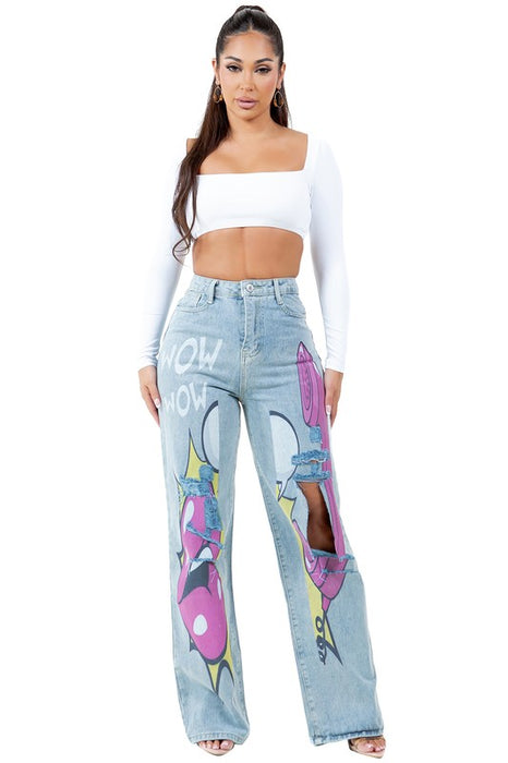 Midnight Graffitti Denim Pants