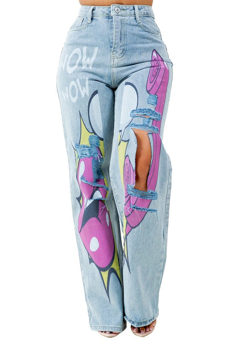 Midnight Graffitti Denim Pants