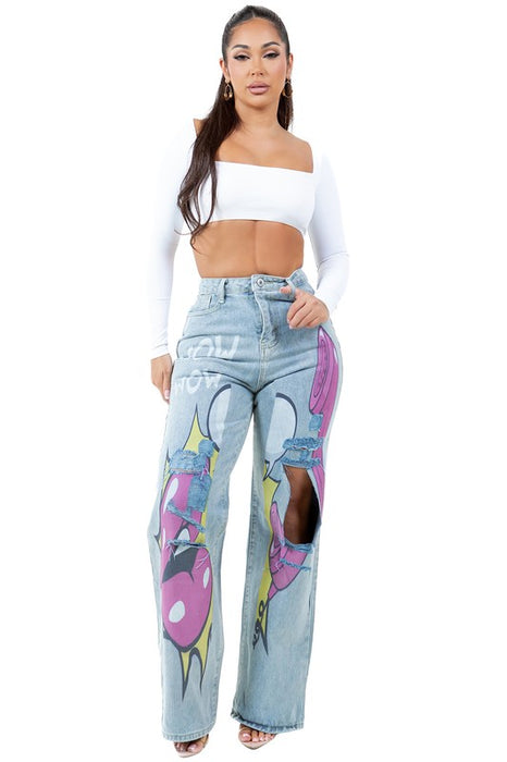 Midnight Graffitti Denim Pants