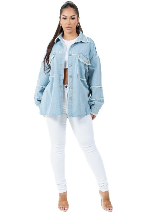 Laid Back Botton Down Denim Shirt