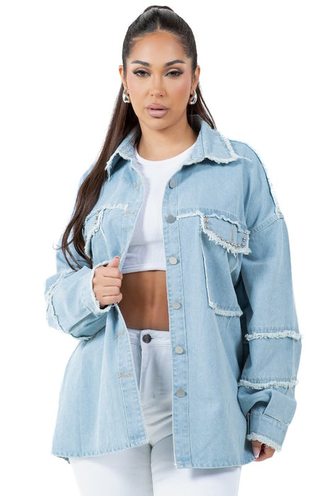 Laid Back Botton Down Denim Shirt