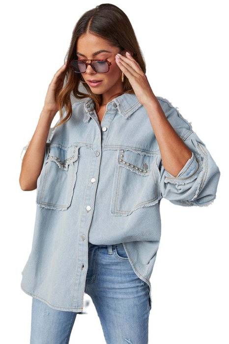 Laid Back Botton Down Denim Shirt