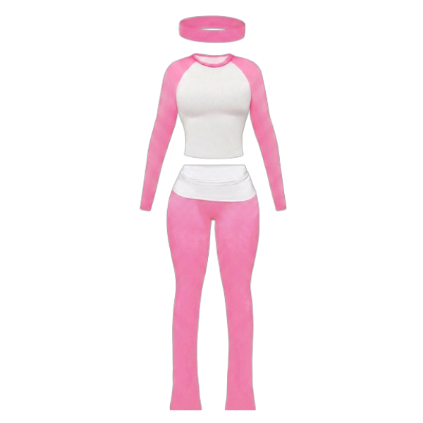 3-piece long sleeved casual set w/ headband