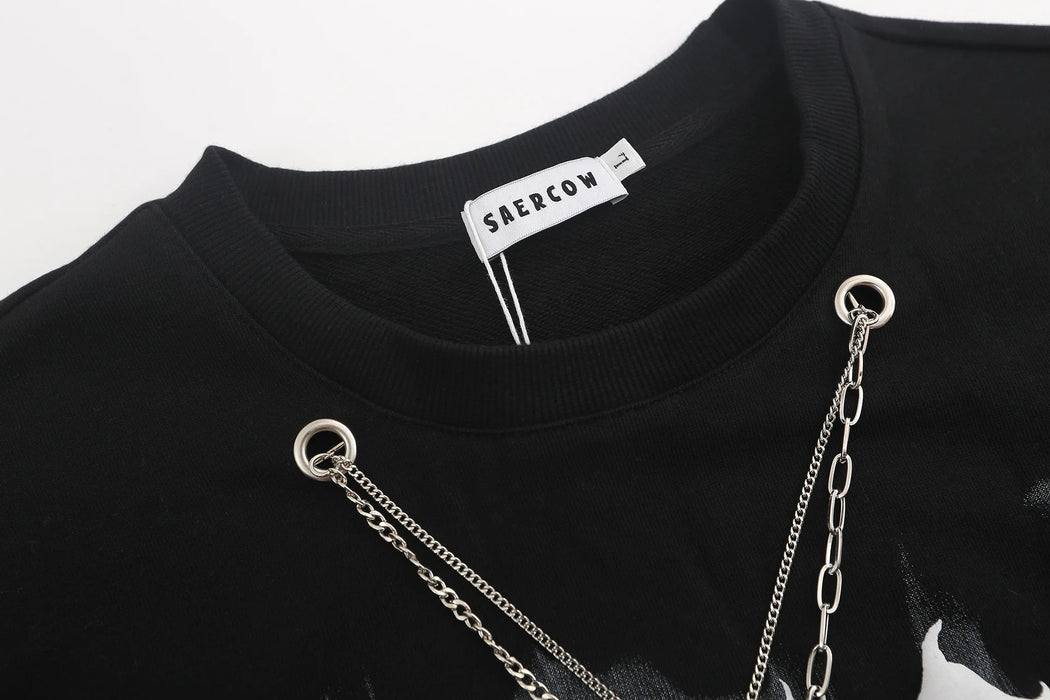 Women's Urban Style Sweatshirt With Chain