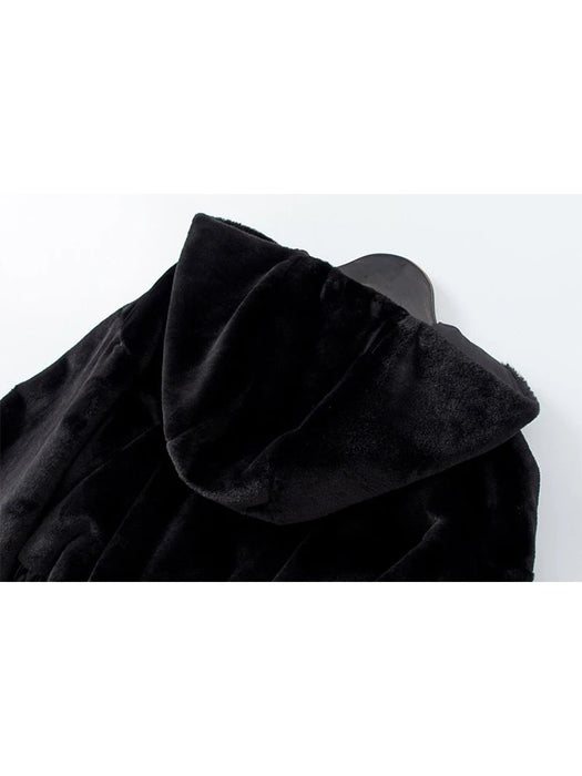 Women's Fuzzy Black Gothic Jacket