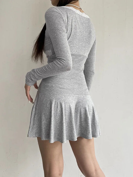 Y2K Style Knitted Mini Dress