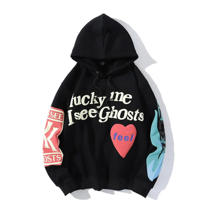 Graphic "Lucky Me" Pullover Hoodie