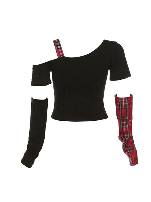 Women's Plaid Gothic Punk With Removable Sleeves