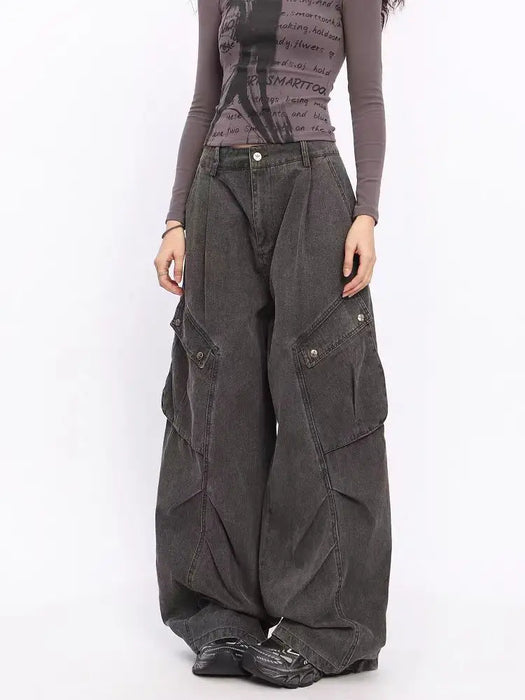 Women's Baggy  Brown Y2k Cargo Jeans