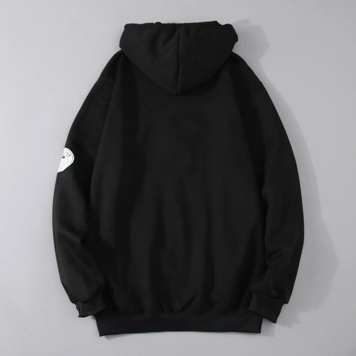 Oversized Women's Black Zip Up Hoodie