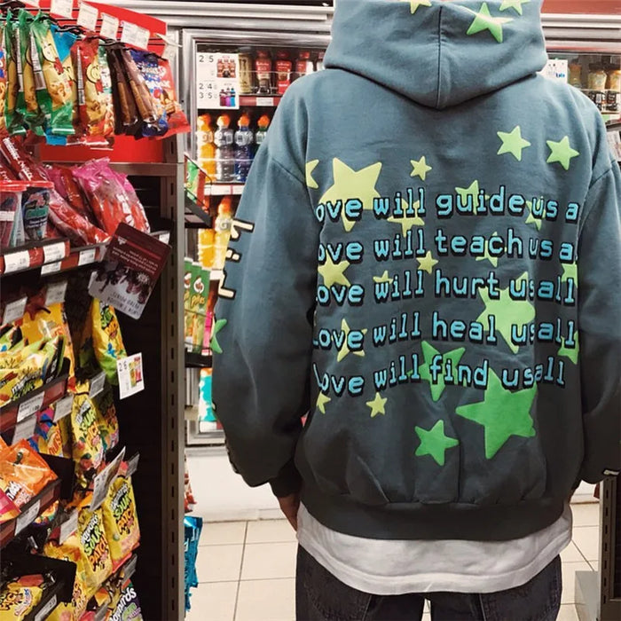 Intergalactic Star Puff Print Hoodie