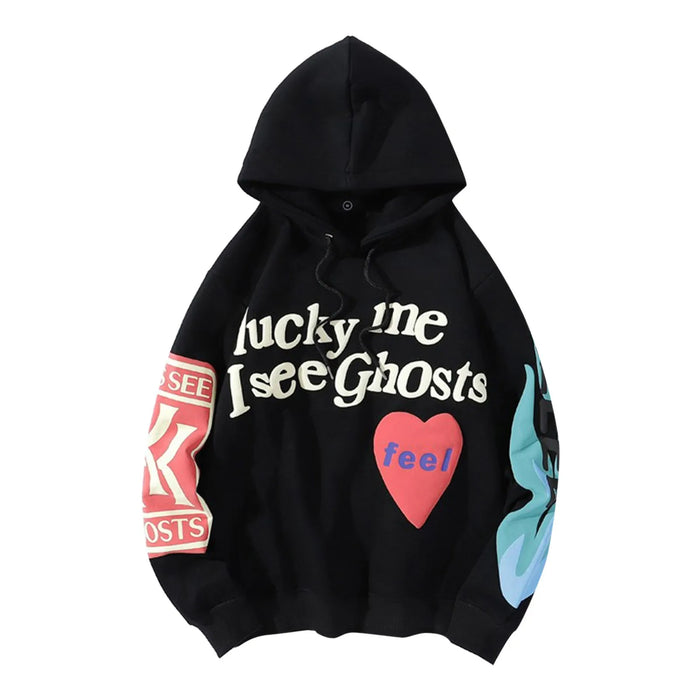 Graphic "Lucky Me" Pullover Hoodie